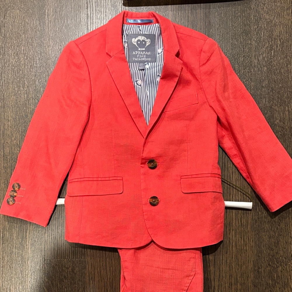 Appaman Kids Bright Red LINEN Blazer - WORN ONCE! IMMACULATE CONDITION - Sz. 4T
